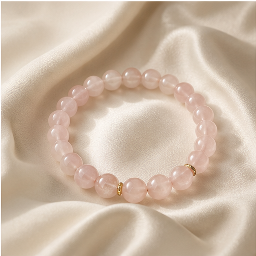 Custom rose quartz bracelet